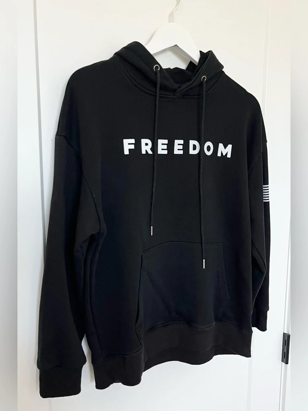 Charlie Kirk Freedom Hoodie Sweatshirt Black Youth XL American Flag TurningPoint